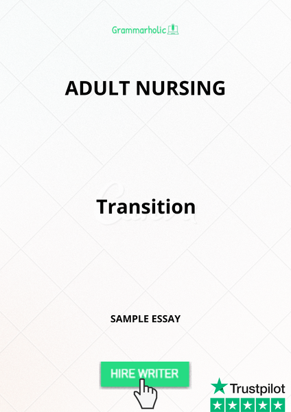 Adult Nursing - A Transition Essay Sample
