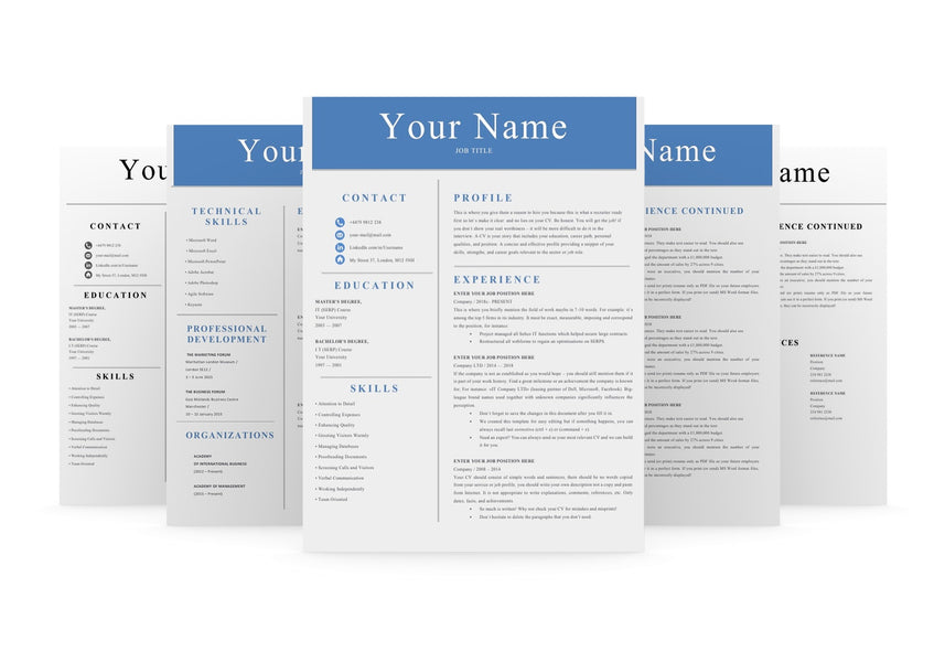 Simple CV Editable Resume Template for Landing a Job