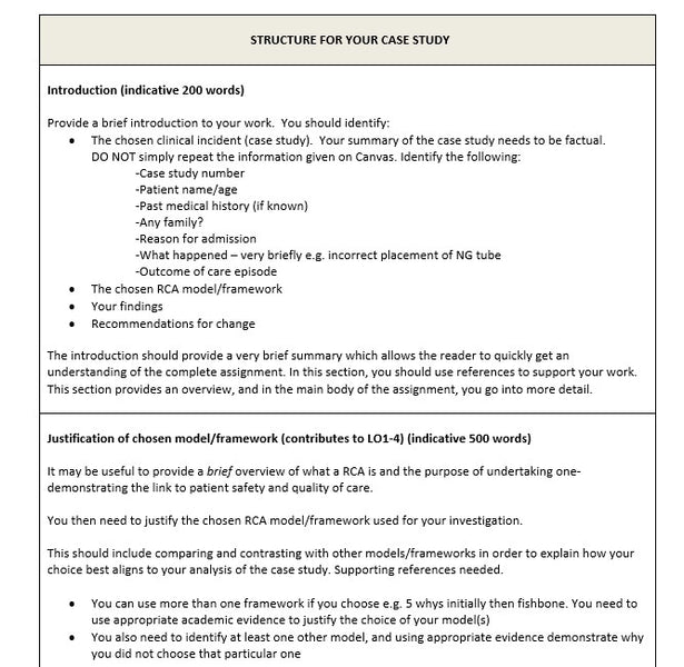 6NH068: Detailed Assignment Brief for Root-Cause Analysis in Adult Nursing Practice