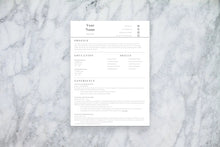 Load image into Gallery viewer, Basic 1 Page CV Resume Template - Grammarholic
