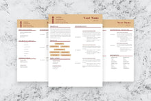 Load image into Gallery viewer, Front End Developer Resume, 3 Page CV Template