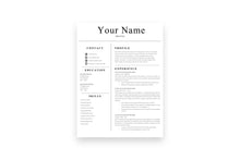 Load image into Gallery viewer, Simple 1-Page CV Template Modern Resume Design - Grammarholic
