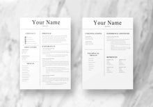 Load image into Gallery viewer, Simple Resume, 2 Page CV Template