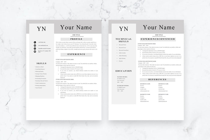 Architect Resume, 2 Page CV Template