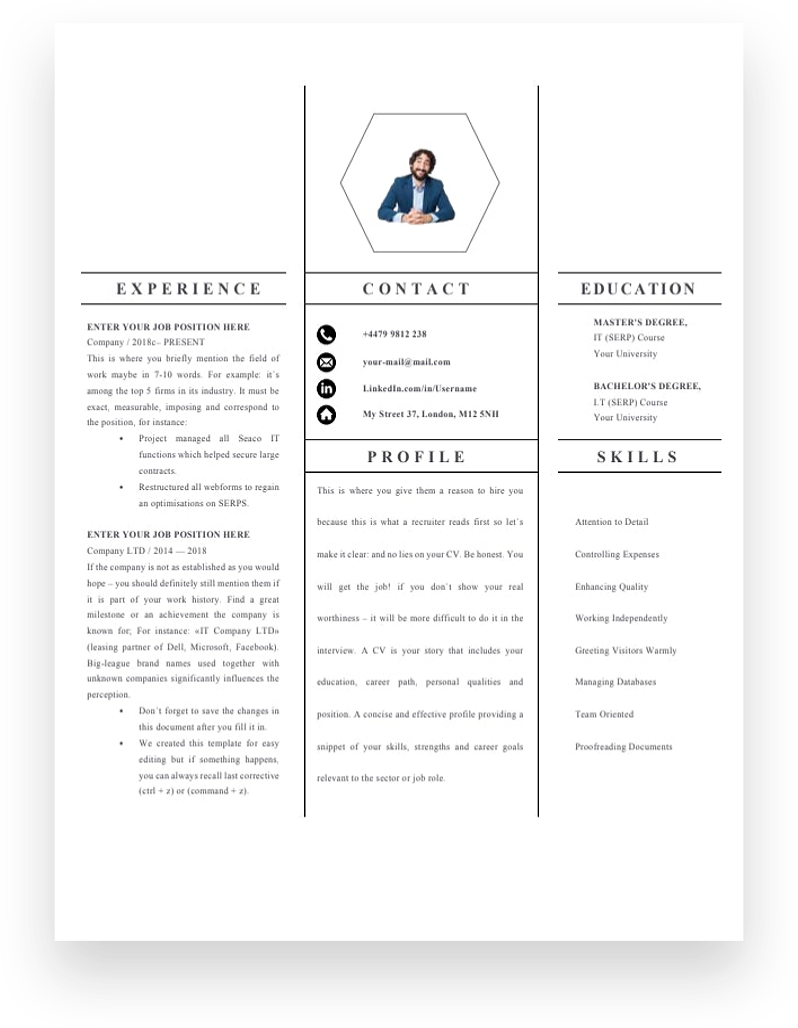 Assistant Accountant 1 Page CV Templates