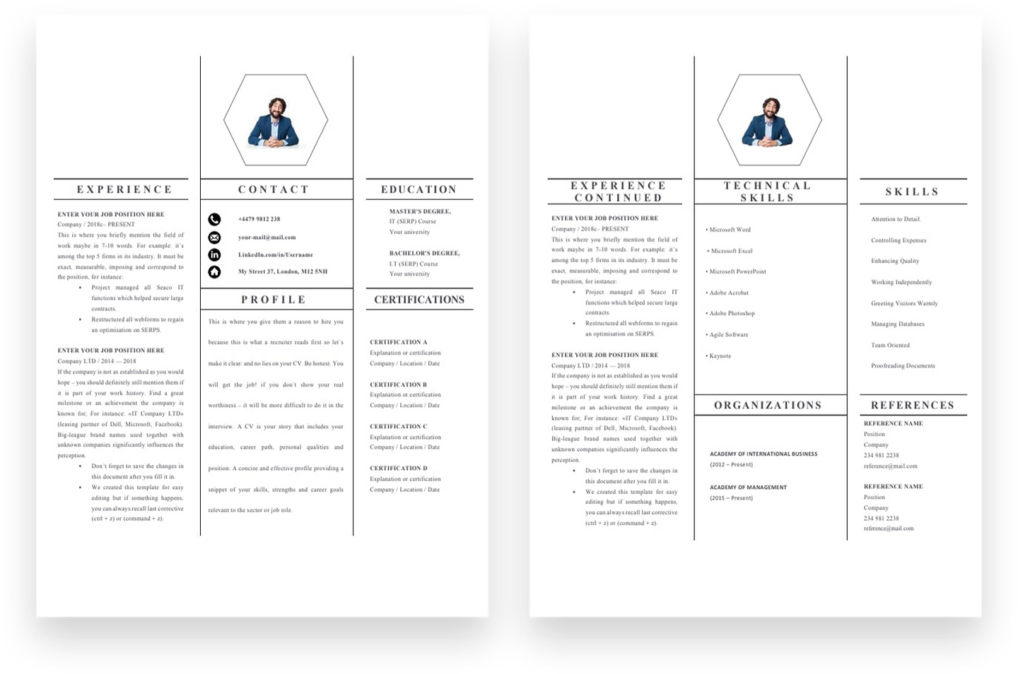Assistant Accountant 2 Page CV Template
