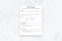 Load image into Gallery viewer, Clear Resume, 1 Page CV Template
