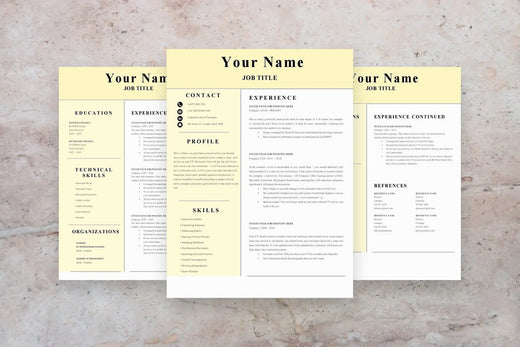 Customer Service Resume, 3 Page CV Template