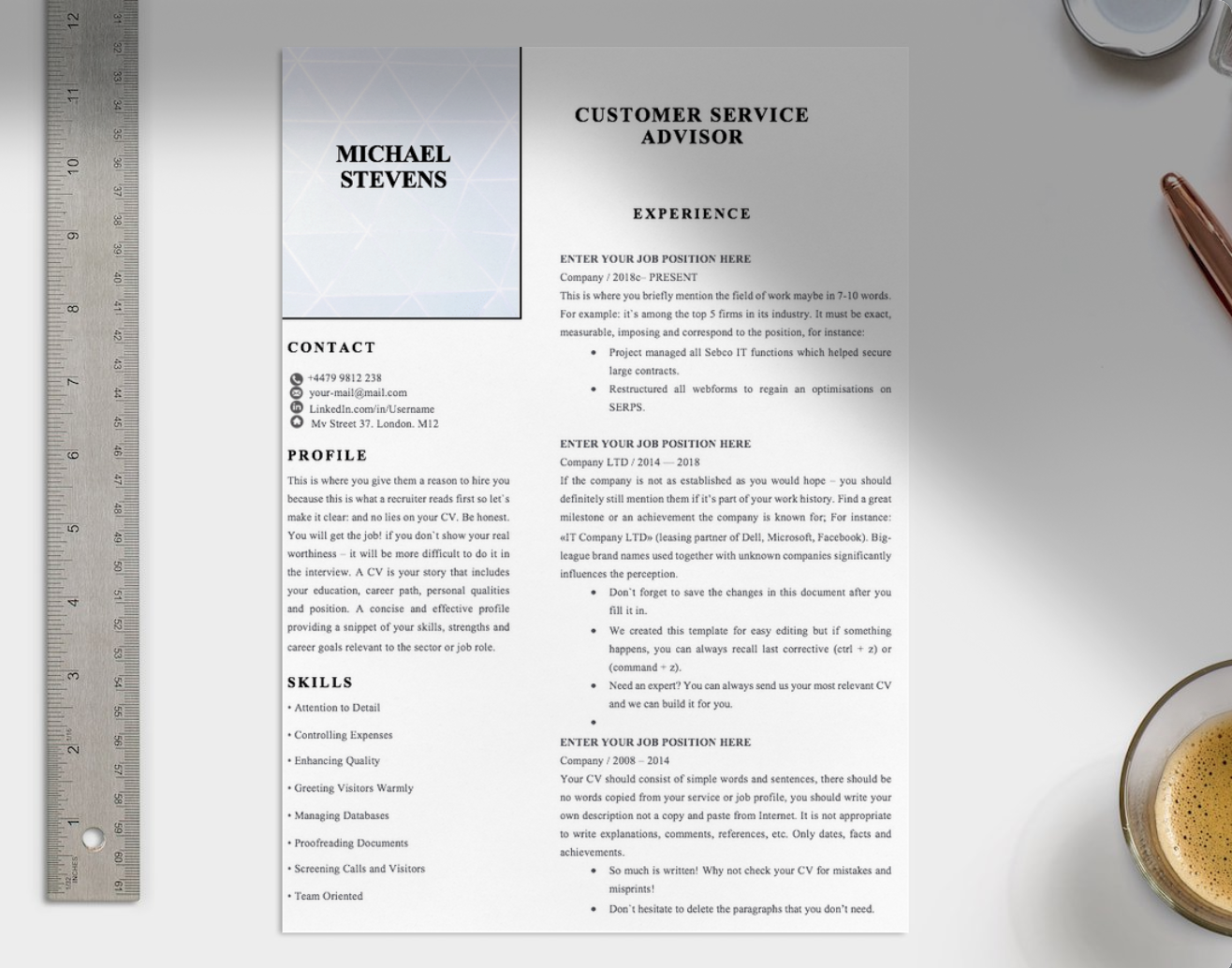 Customer Service Advisor CV - Grammarholic