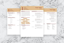 Load image into Gallery viewer, Front End Developer Resume, 3 Page CV Template
