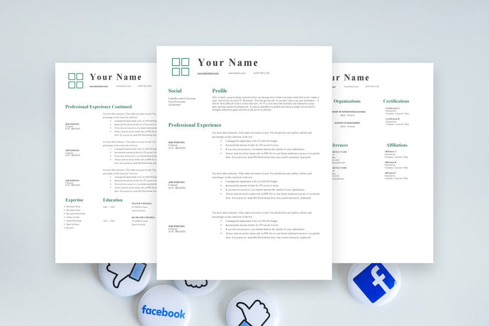 Marketing Resume, 3 Page CV Templates