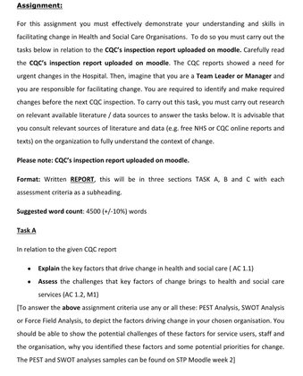 Health and Social Care Management Report - Grammarholic