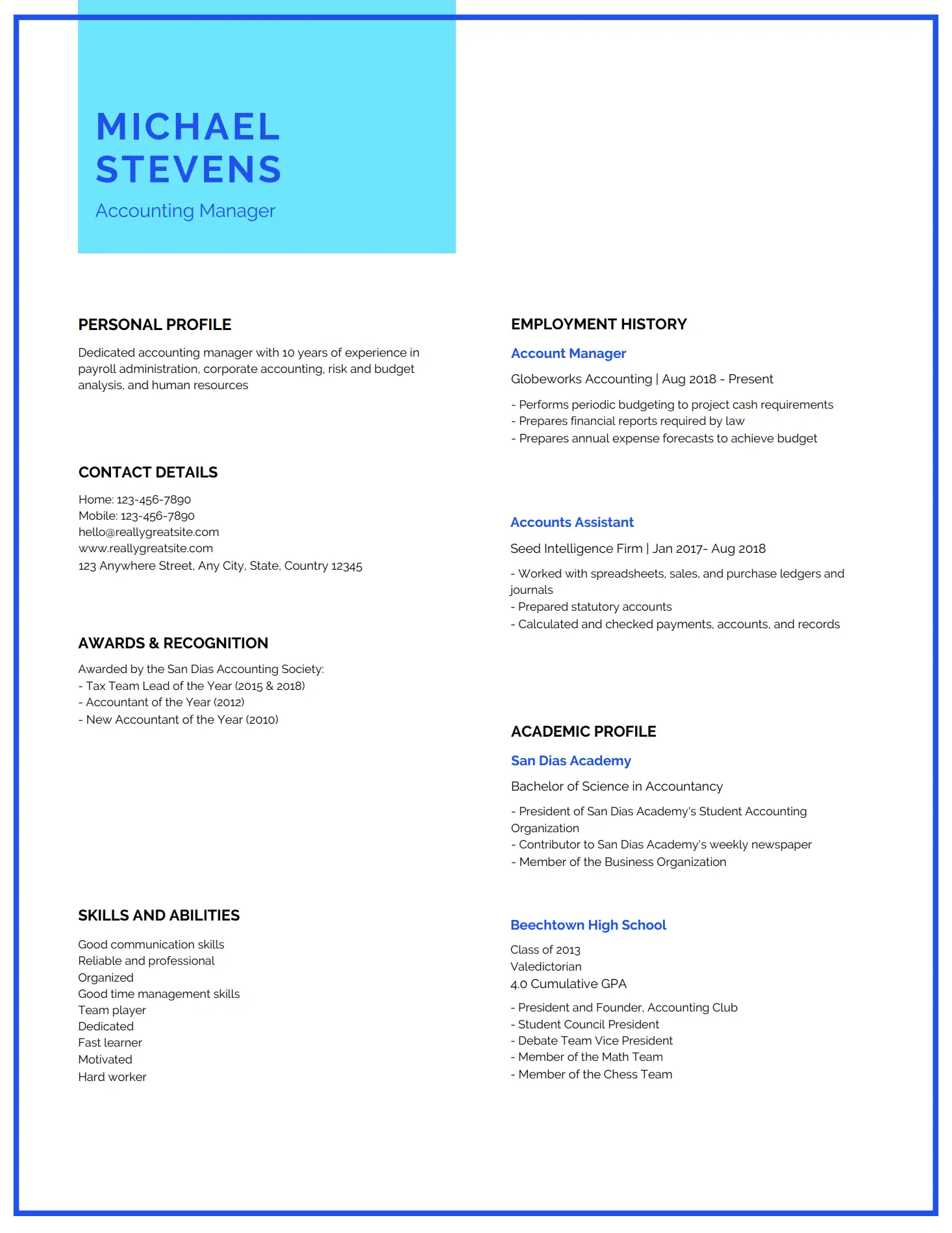 Accountant CV - Grammarholic