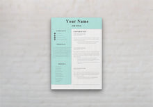 Load image into Gallery viewer, Modern CV Resume Template Page 1
