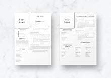 Load image into Gallery viewer, Easy 1-2 Page CV Resume Template

