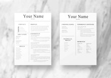 Load image into Gallery viewer, Simple Resume,  2 Page CV Template
