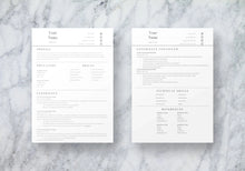 Load image into Gallery viewer, Basic 2 Page Resume Template
