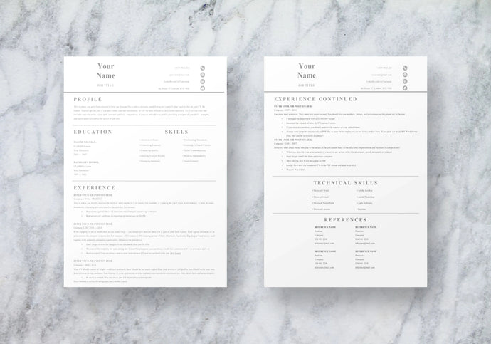 Basic 2 Page Resume Template