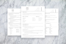 Load image into Gallery viewer, Basic 3 Page CV Resume Template
