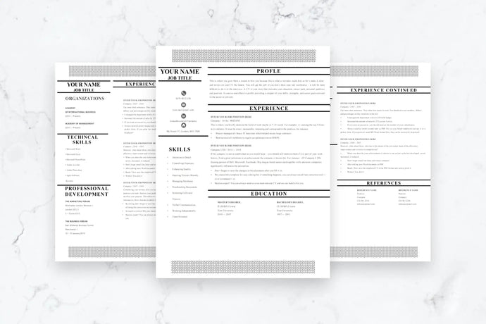 Career 3 Page CV Resume Template - Grammarholic