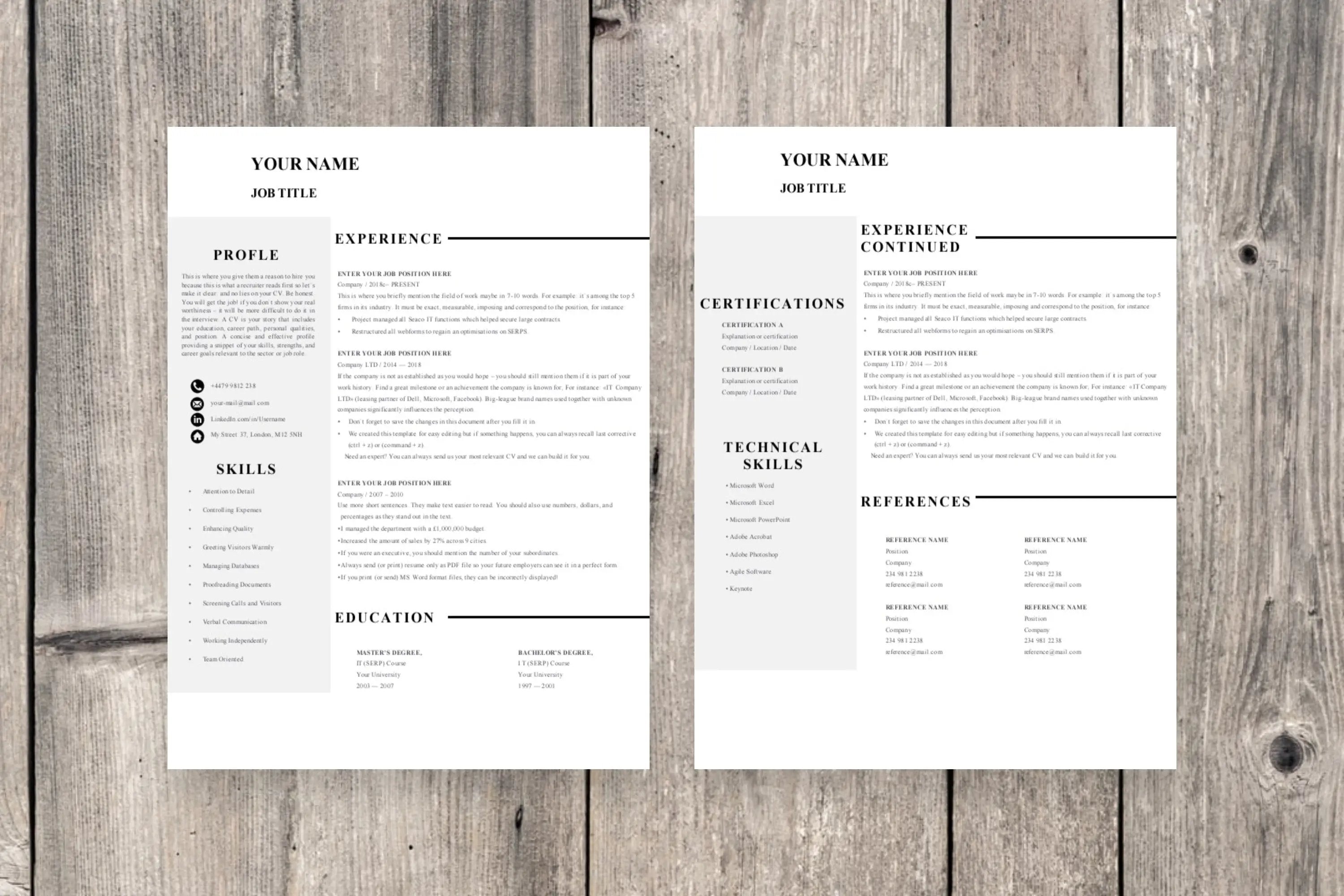 Clean 2 Page Resume Template