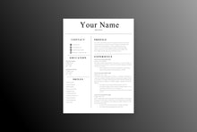 Load image into Gallery viewer, Professional 1 Page CV Resume Template - Grammarholic
