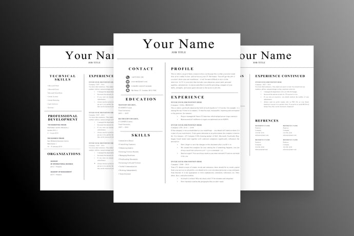 Professional 3 Page CV Resume Template