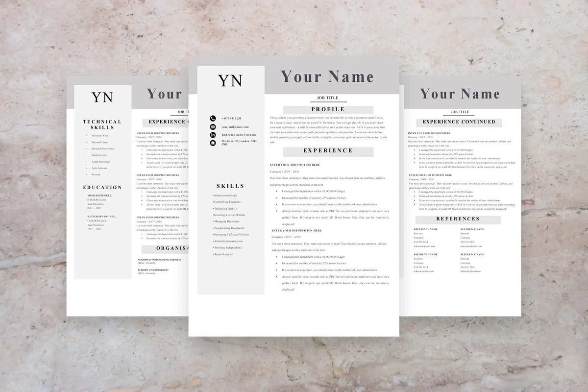Executive Assistant Resume, 3 Page CV Template | Grammarholic