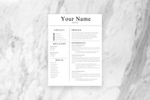 Load image into Gallery viewer, Simple Resume, 1 Page CV Template
