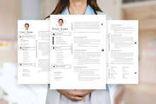 Load image into Gallery viewer, Nursing student resume, 3 page CV Templates

