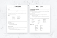 Load image into Gallery viewer, Clear Resume, 2 Page CV Template

