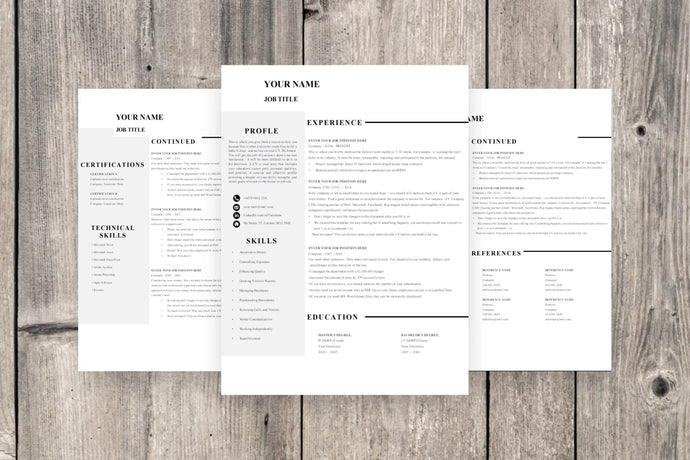 Clean 3 Page Resume Template