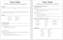 Load image into Gallery viewer, Clear Resume, 2 Page CV Template
