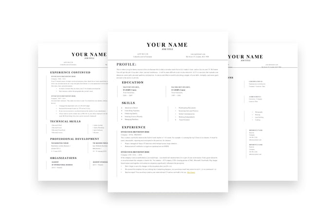 Smooth 3 Page CV Resume Template - Grammarholic