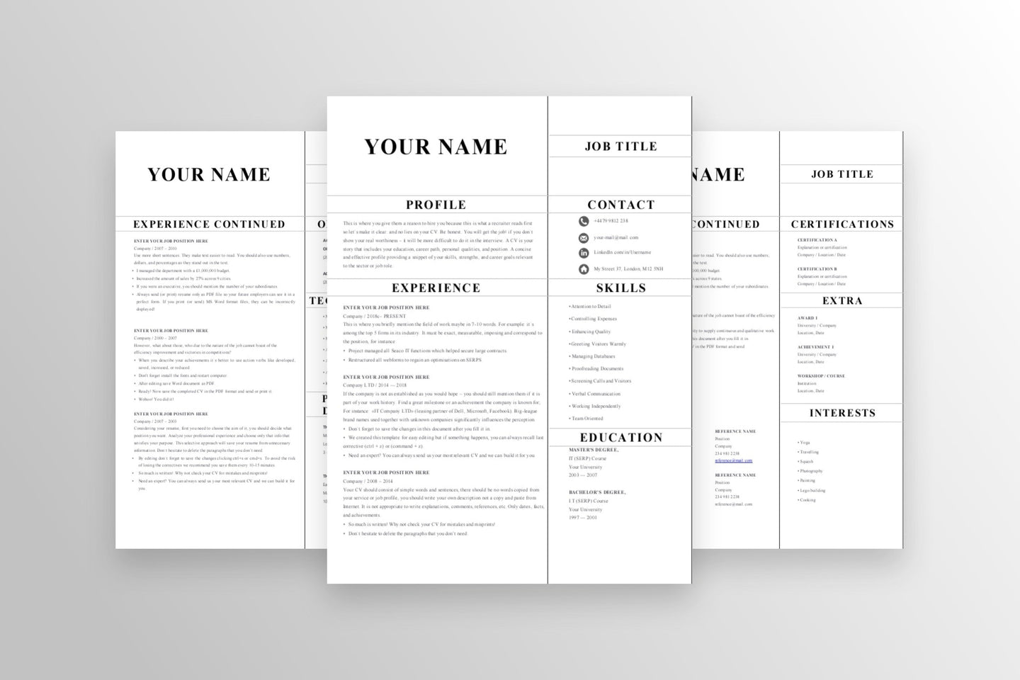 Winning 3 Page Resume Template